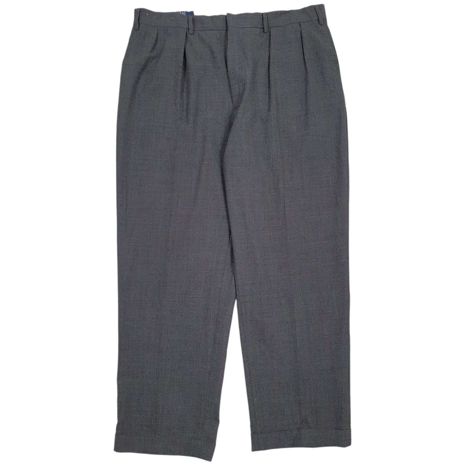 Mens Grey Polo Ralph Lauren Pleated Formal Trousers
