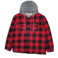 Mens Red Levis Sherpa Lined Windbreaker Hoodie  Coat