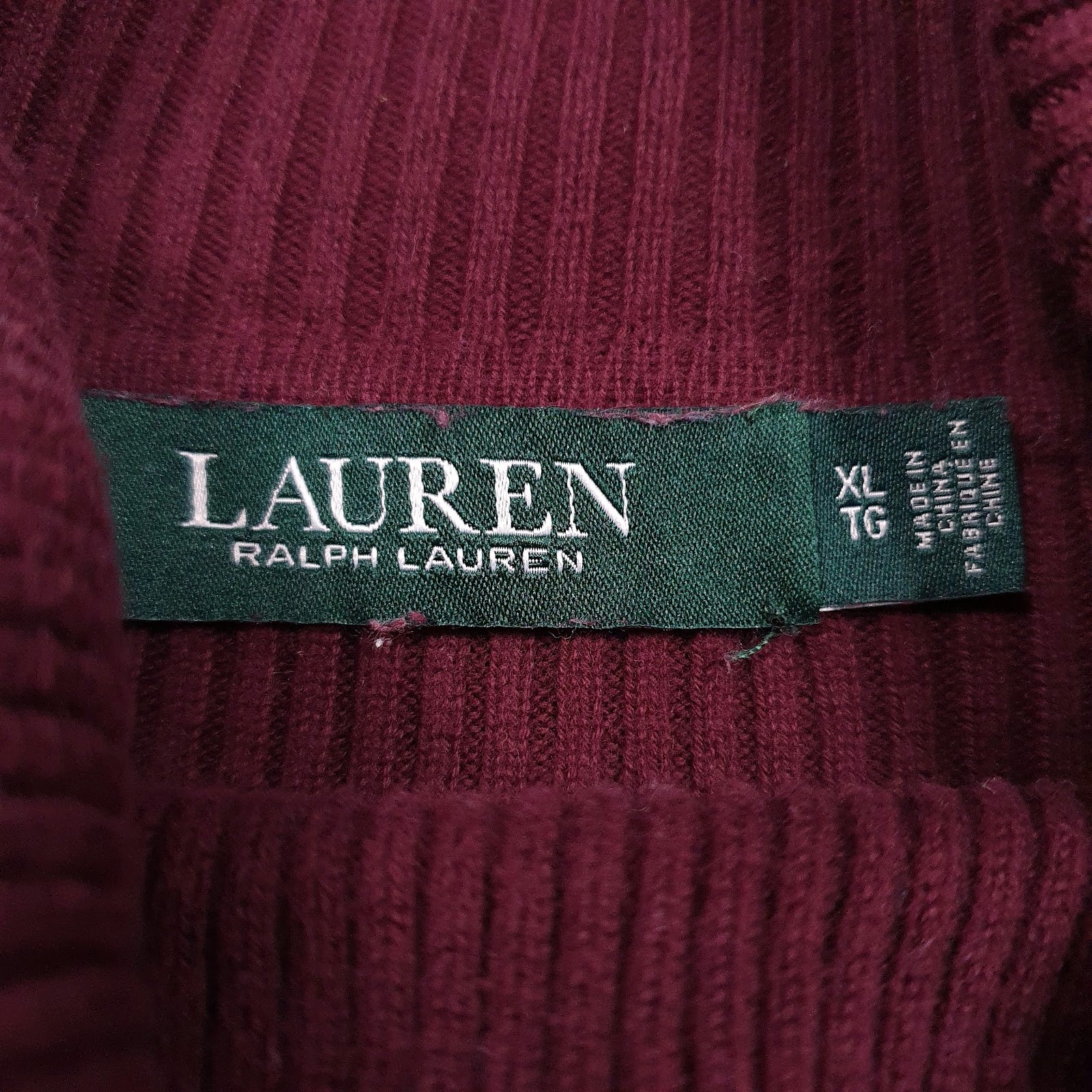 Womens Burgundy Lauren Ralph Lauren  Turtle Neck Jumper