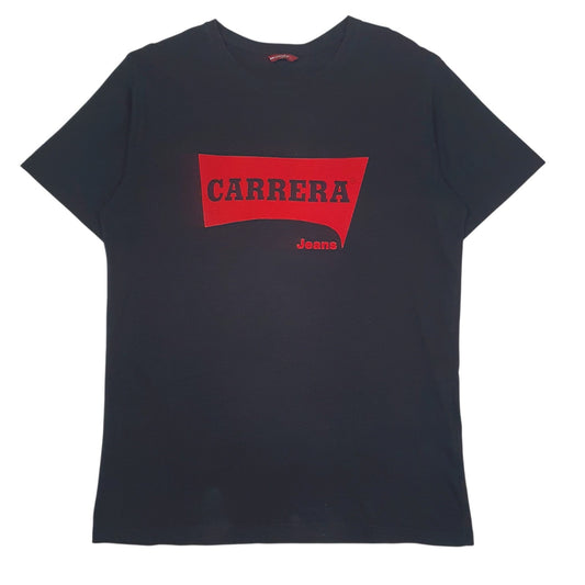 Mens Black Carrera Spellout Short Sleeve T Shirt