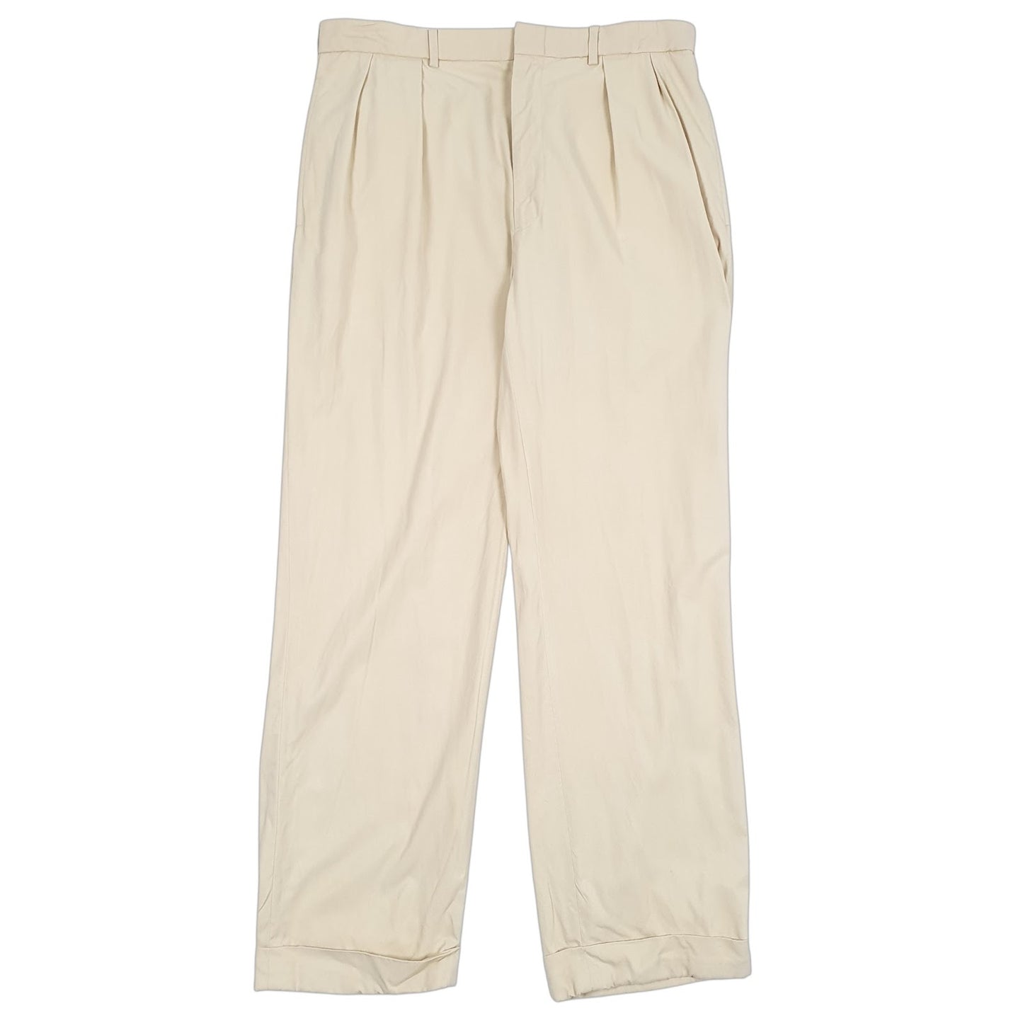 Mens Cream Polo Ralph Lauren Golf Pleated Chino Trousers