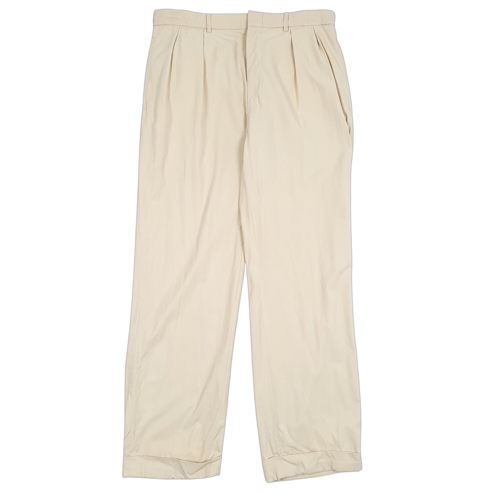 Mens Cream Polo Ralph Lauren Golf Pleated Chino Trousers