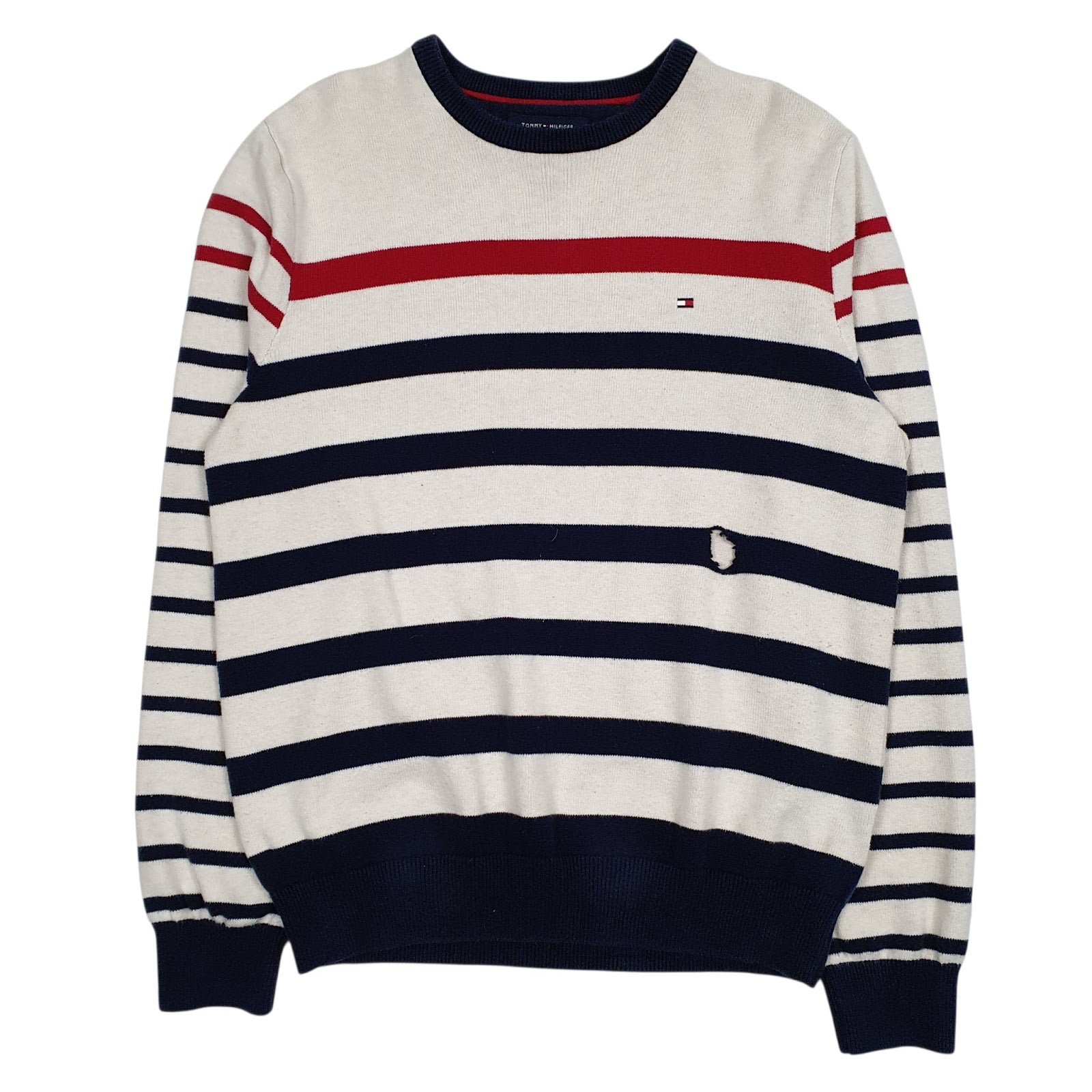 Mens Cream Tommy Hilfiger  Crewneck Jumper