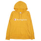 Womens Yellow Champion Spellout Hoodie Jumper