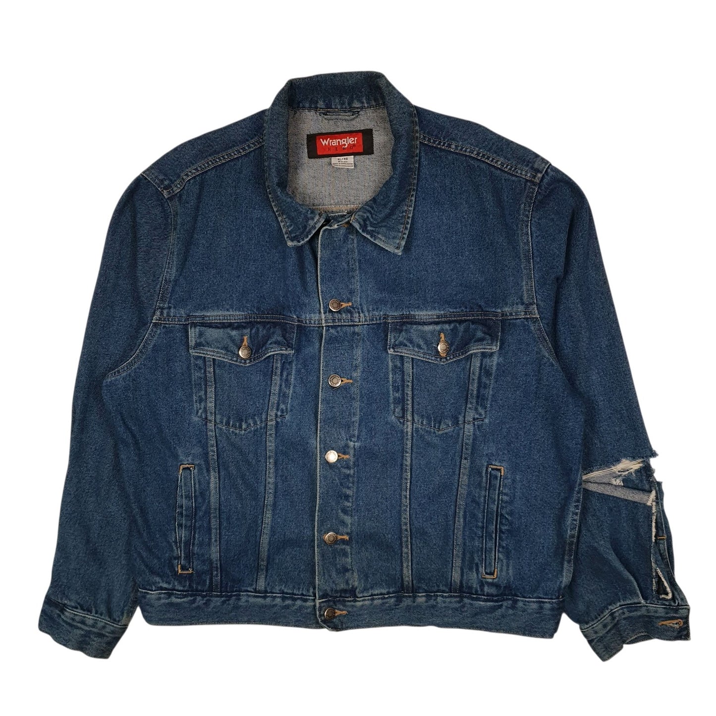 Mens Blue Wrangler Hero Type 3 Trucker  Coat