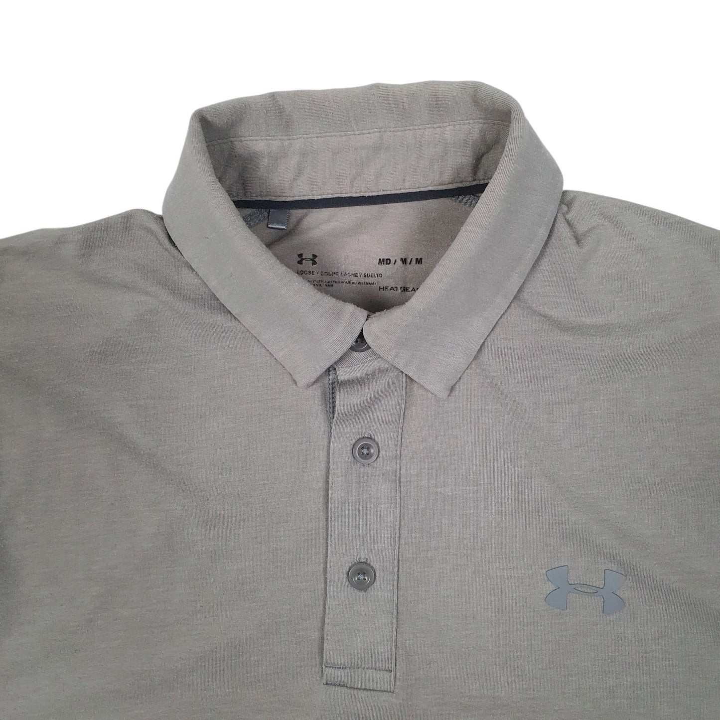Mens Grey Underarmour  Hoodie Polo Shirt
