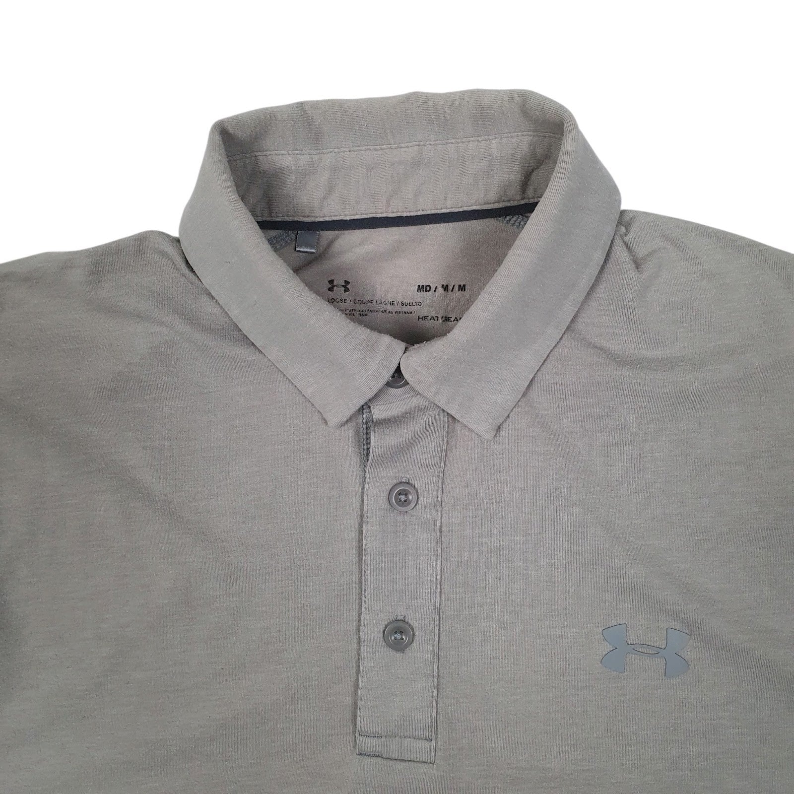 Mens Grey Underarmour  Hoodie Polo Shirt