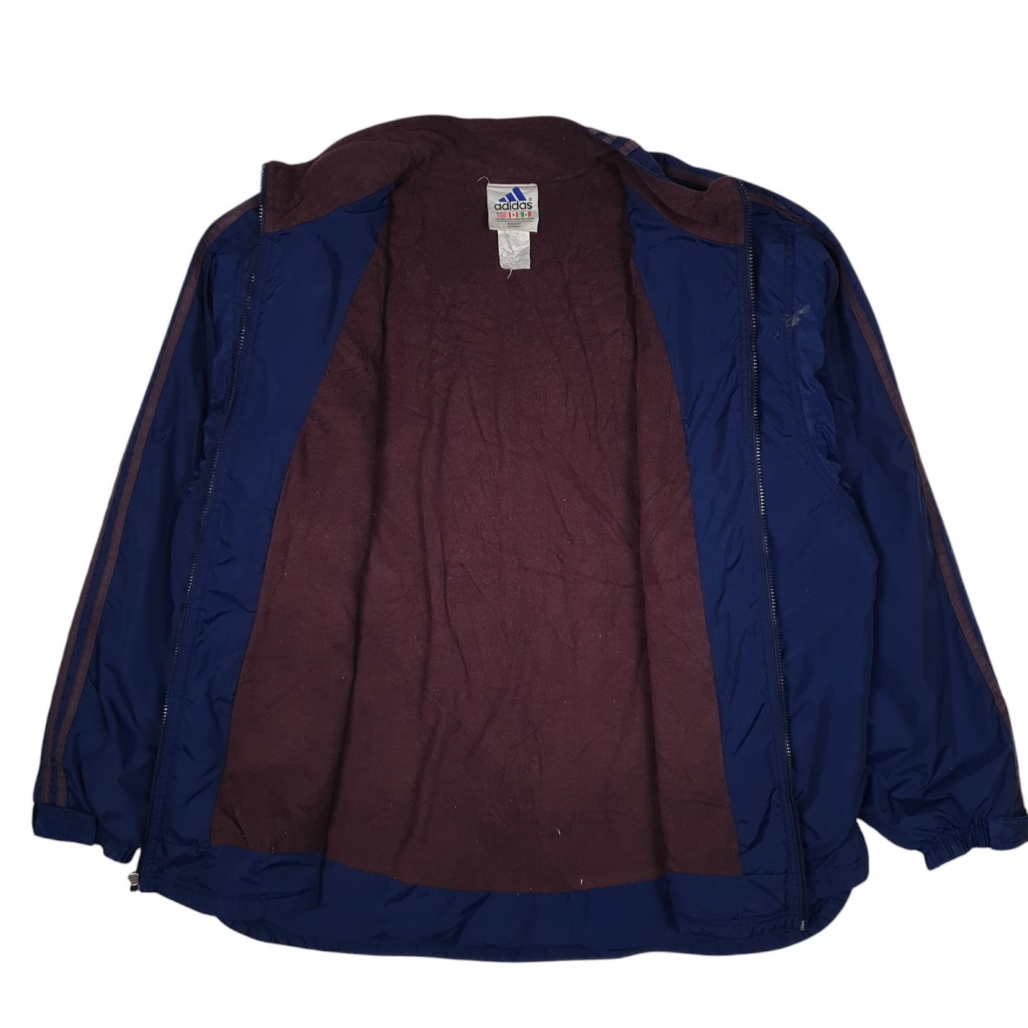 Mens Navy Adidas Vintage 90s Fleece Lined  Coat