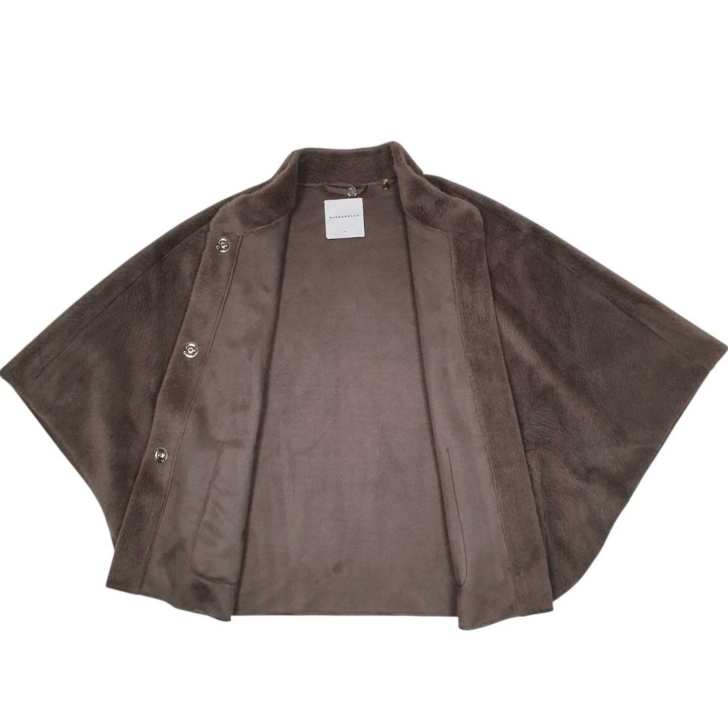 Womens Grey Rino & Pelle Cloak Throw Shoal Quarter Zip Coat