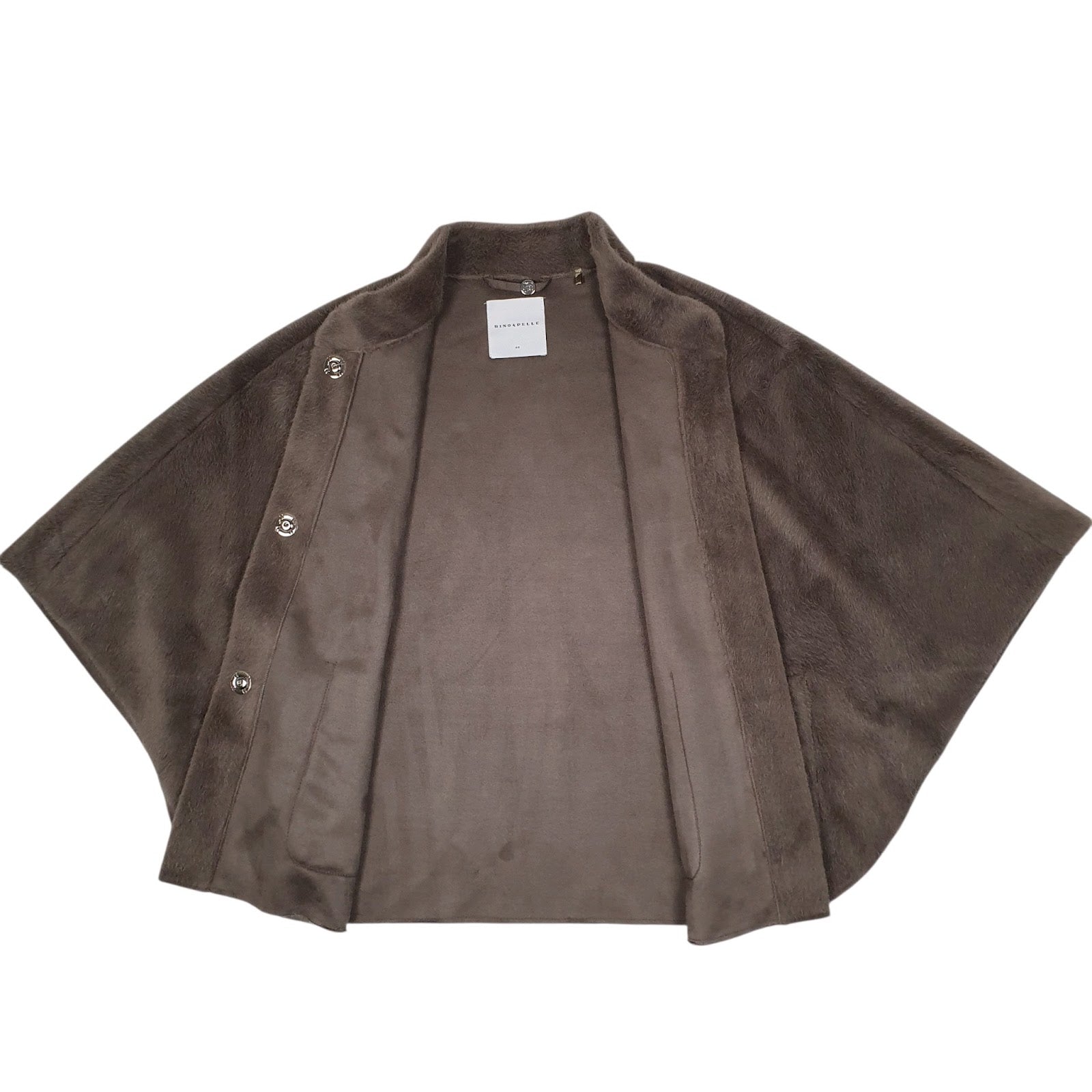 Womens Grey Rino & Pelle Cloak Throw Shoal Quarter Zip Coat