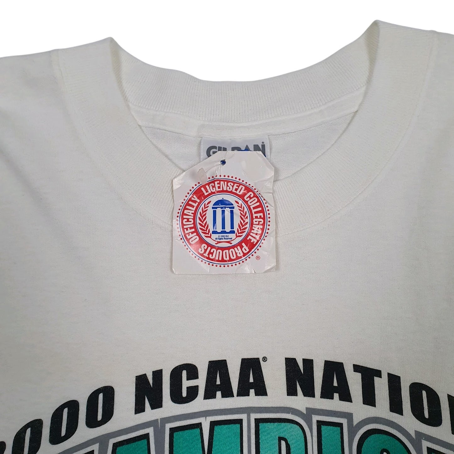 Mens White Gildan NCAA Champions Spartans Vintage 2000  T Shirt
