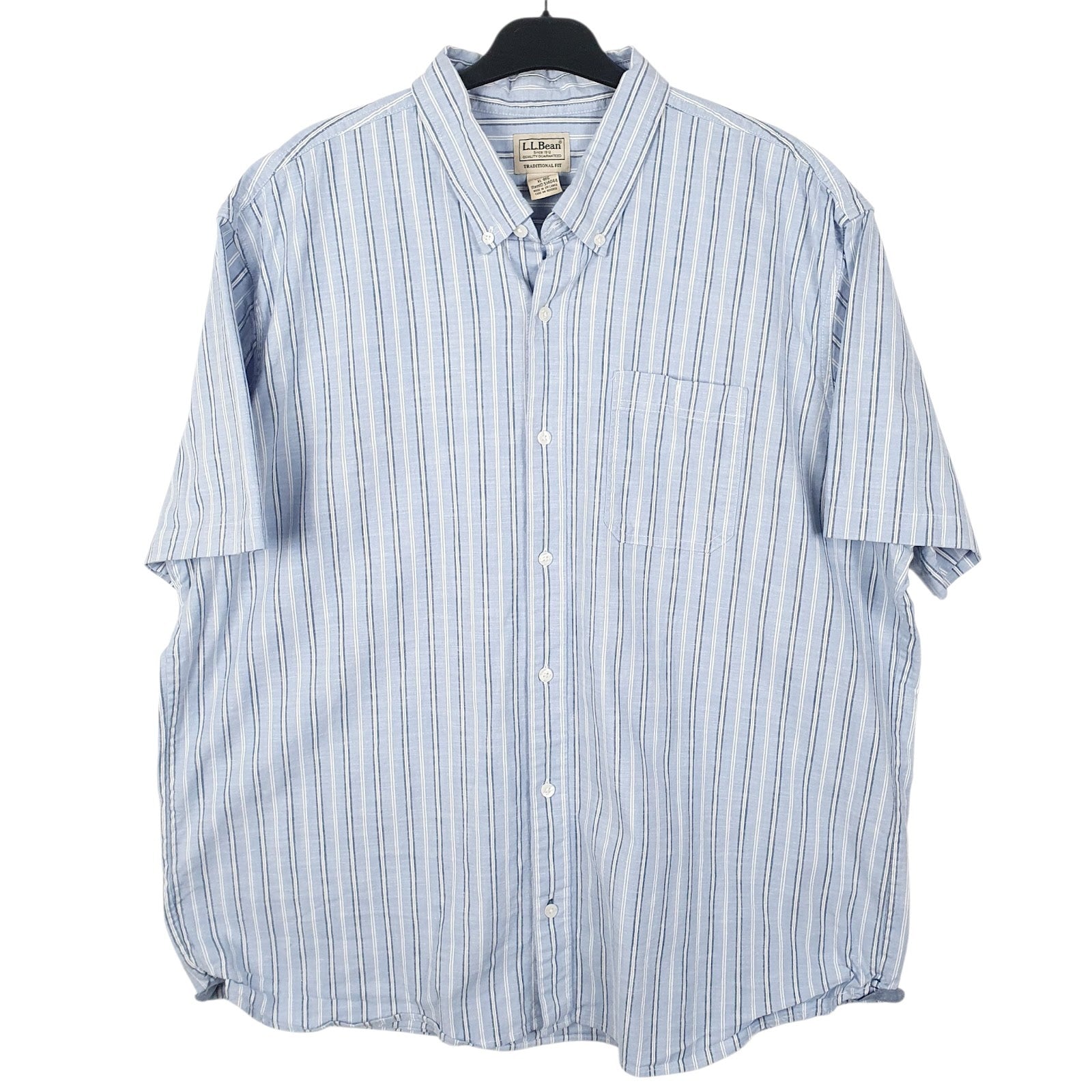 Mens Blue L.L.Bean  Short Sleeve Shirt