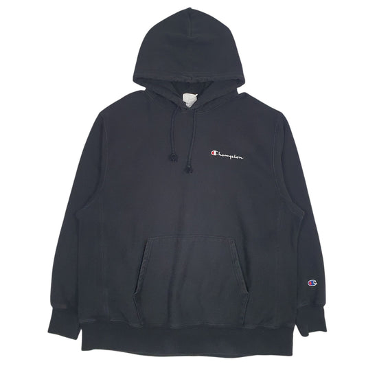 Mens Black Champion Reverse Weave Hoodie Jumper