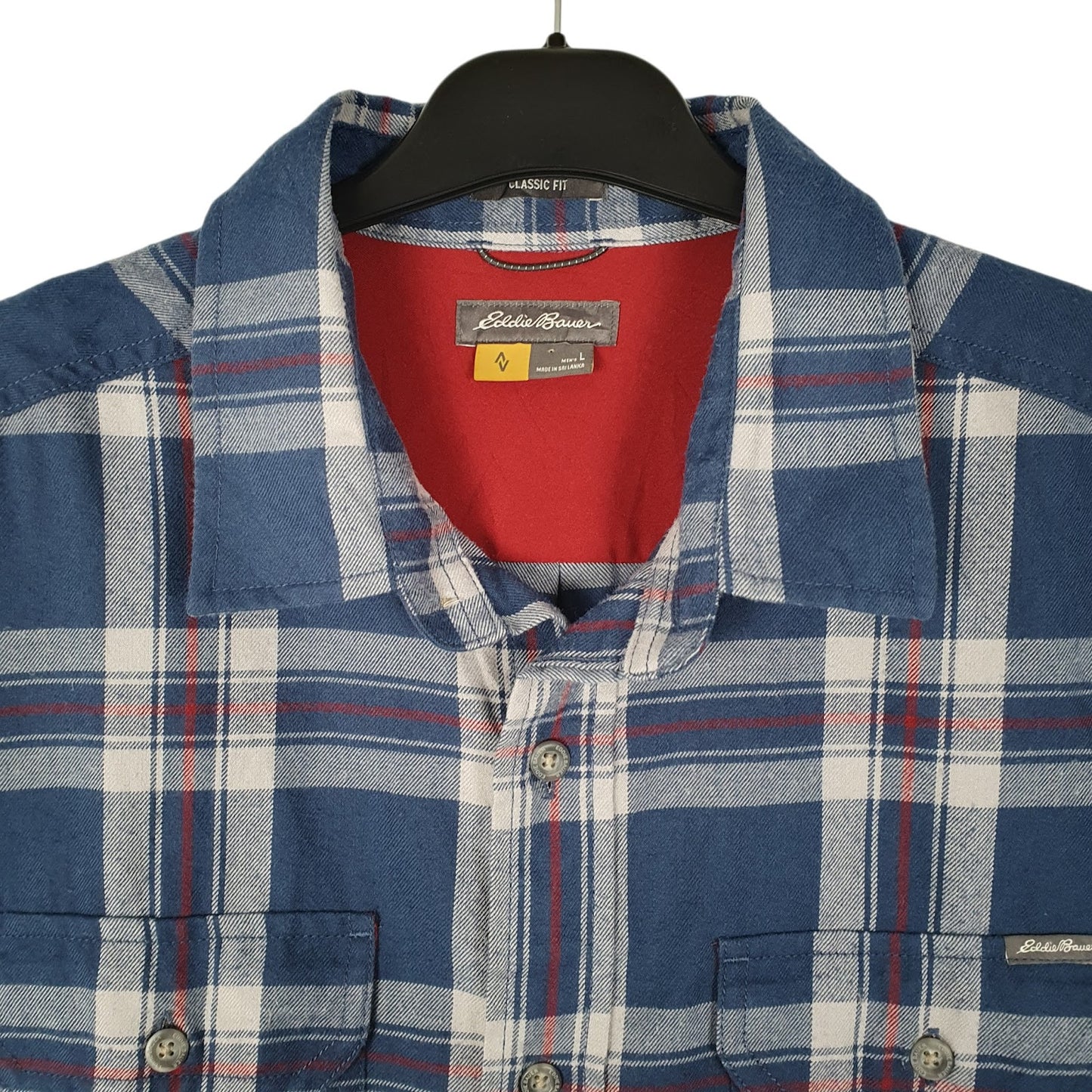 Mens Blue Eddie Bauer Flannel  Shirt