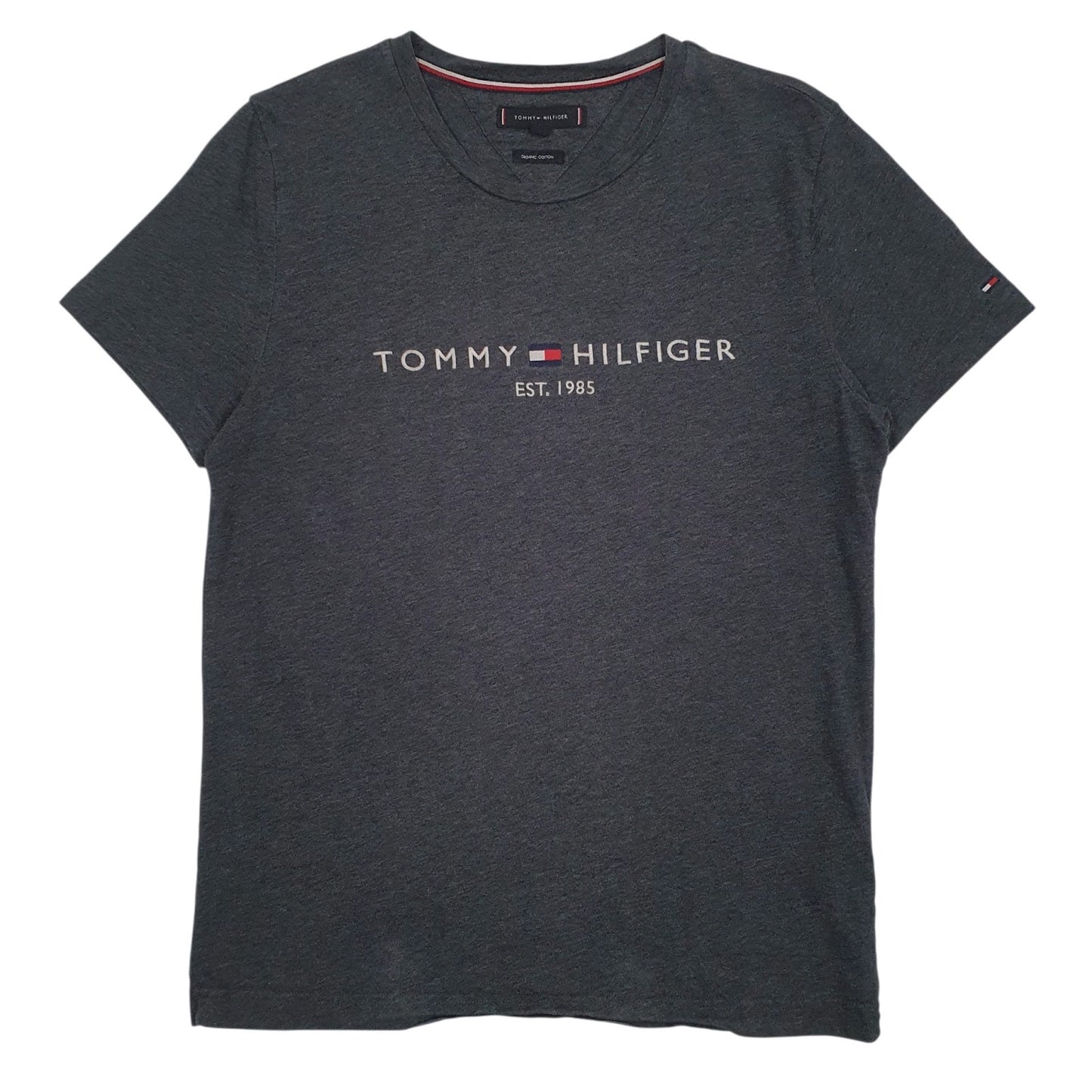 Mens Grey Tommy Hilfiger Spellout Short Sleeve T Shirt