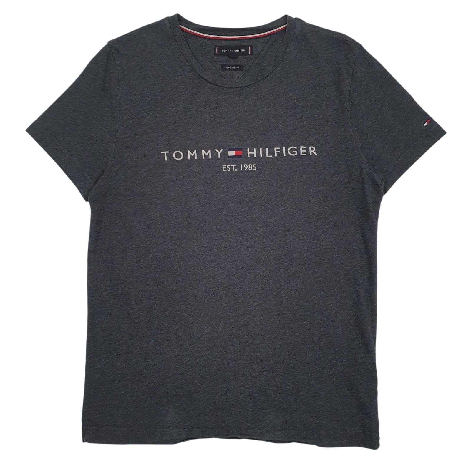 Mens Grey Tommy Hilfiger Spellout Short Sleeve T Shirt