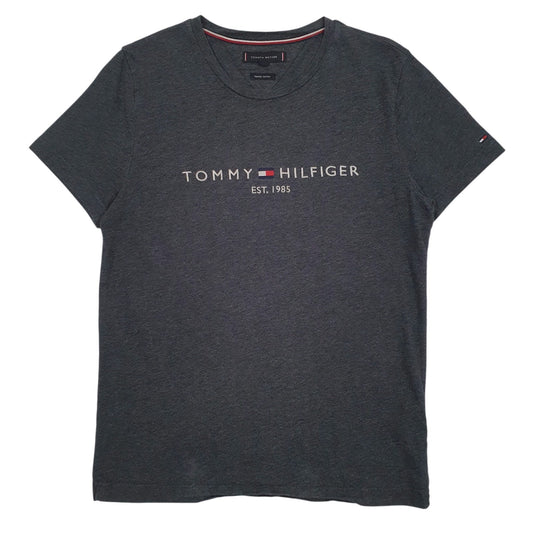 Mens Grey Tommy Hilfiger Spellout Short Sleeve T Shirt