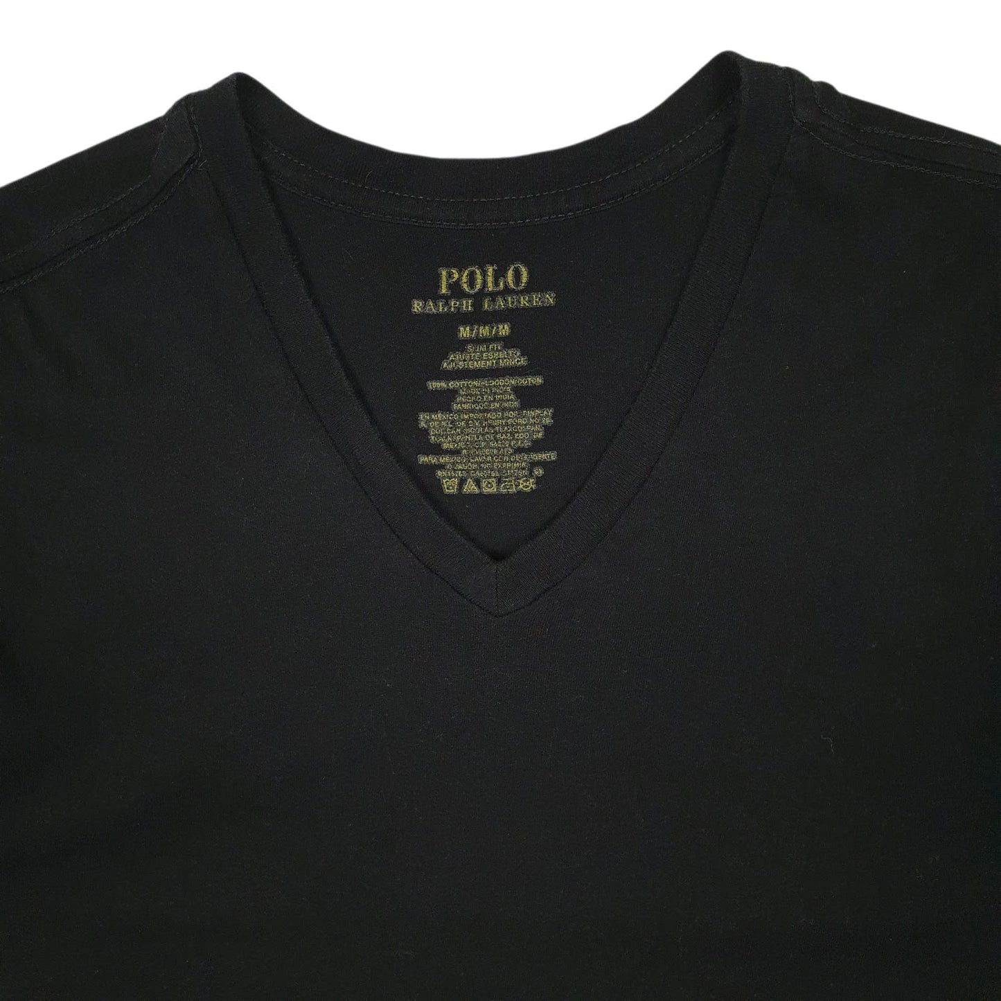 Mens Black Polo Ralph Lauren V Neck  T Shirt