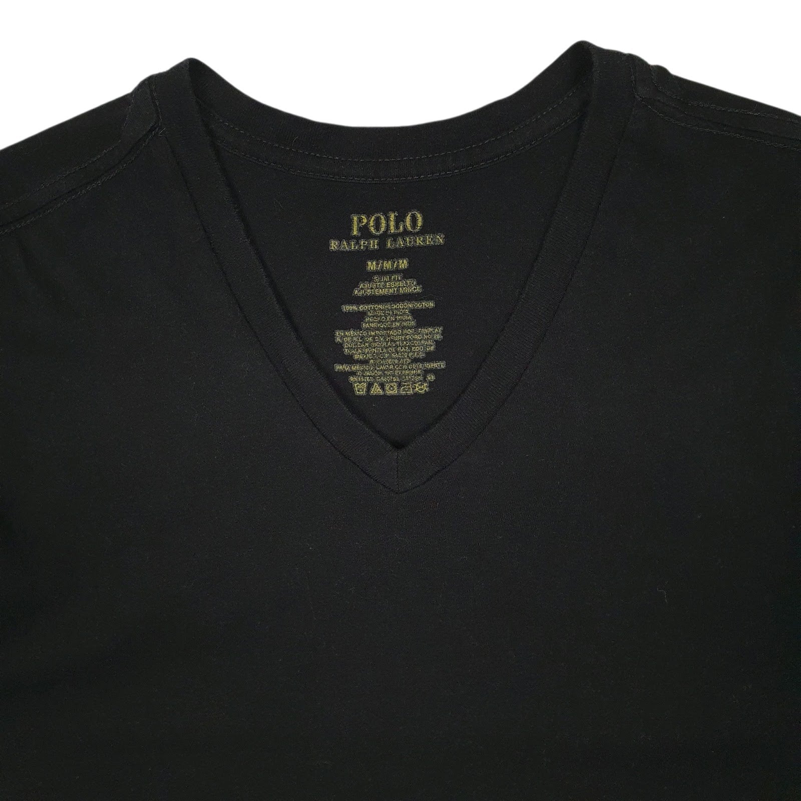 Mens Black Polo Ralph Lauren V Neck  T Shirt