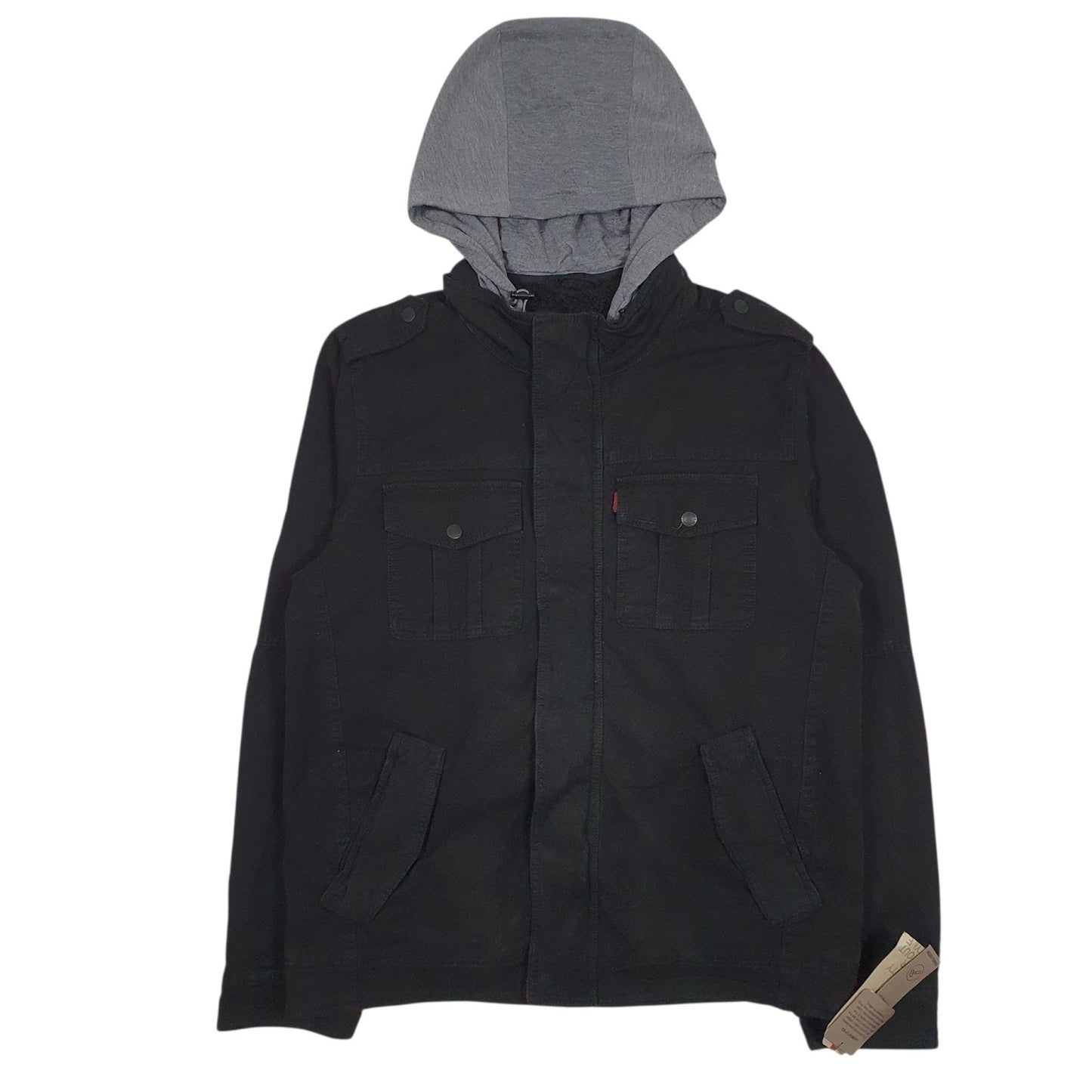 Mens Black Levis Padded Sherpa Lined  Coat