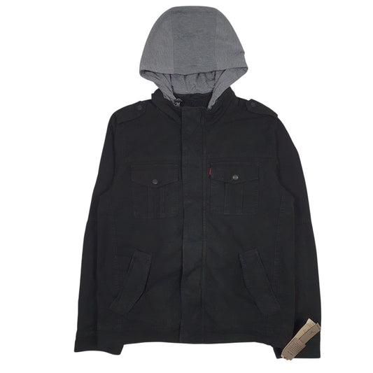 Mens Black Levis Padded Sherpa Lined  Coat