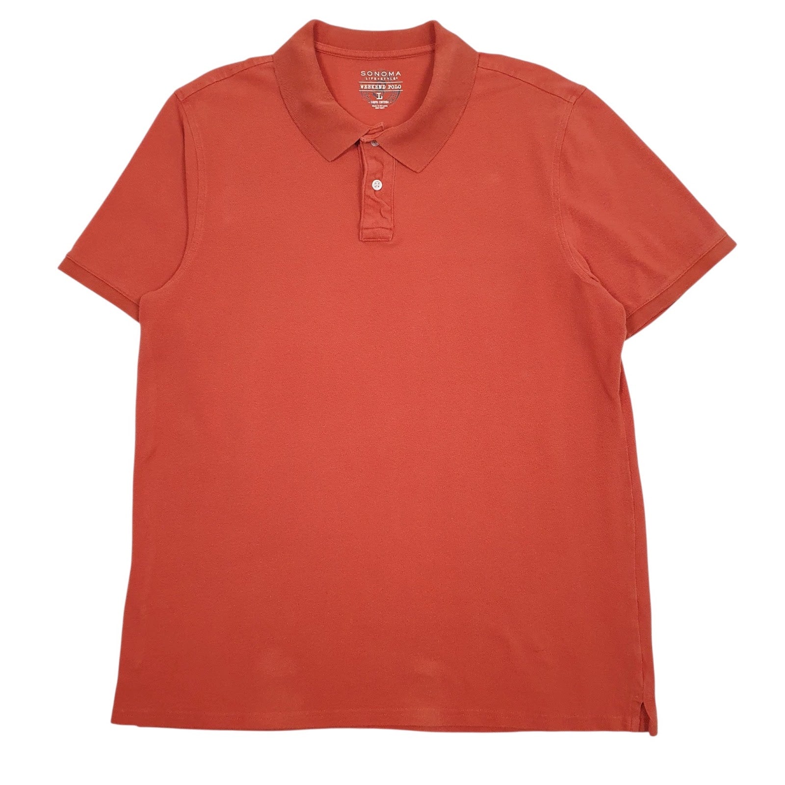 Mens Orange Sonoma  Short Sleeve Polo Shirt