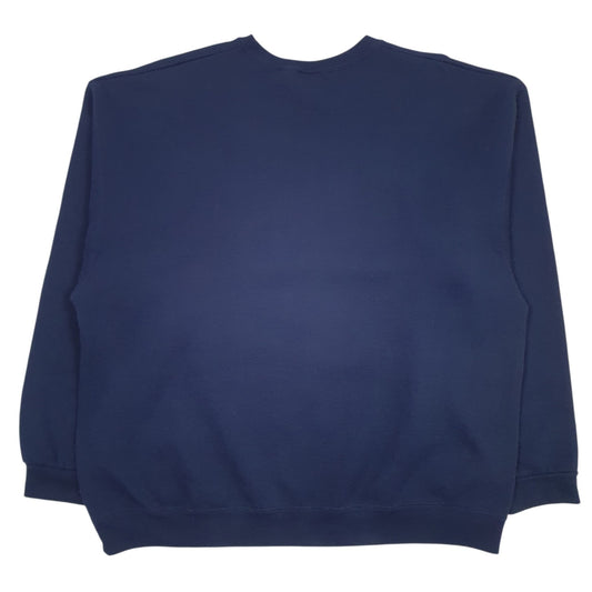 Mens Navy Jerzees Graphic Crewneck Jumper