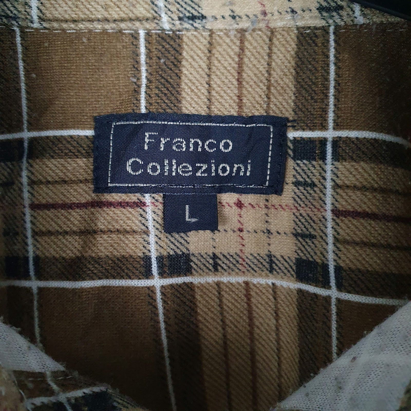 Mens Brown Franco Collezioni Flannel  Shirt