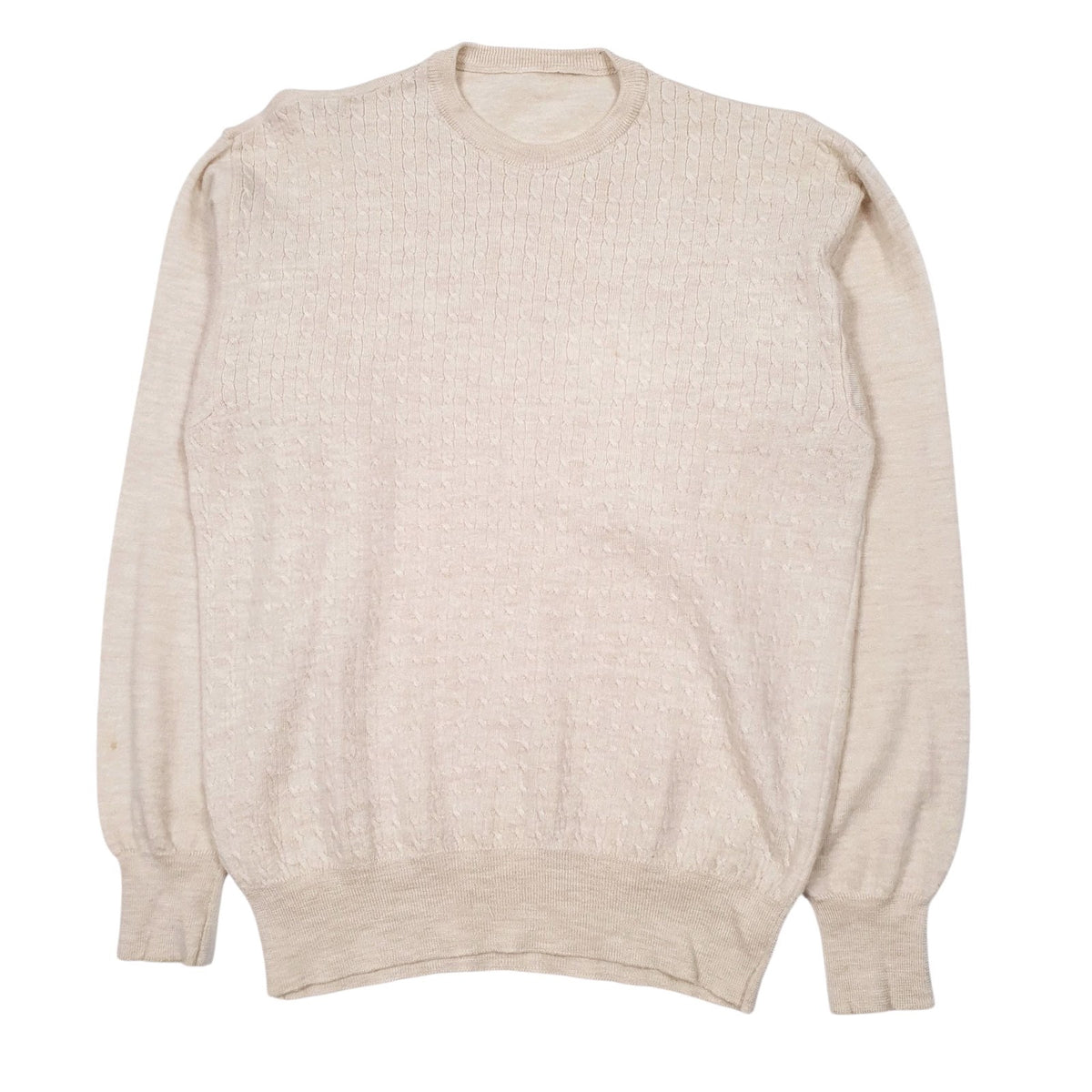 Mens Cream Unbranded Knit Crewneck Jumper