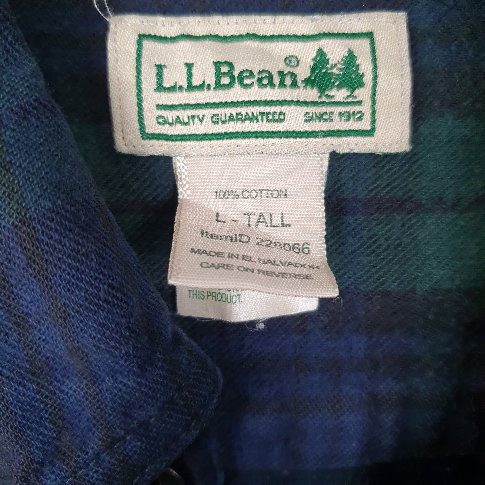 Mens Navy L.L.Bean Flannel  Shirt