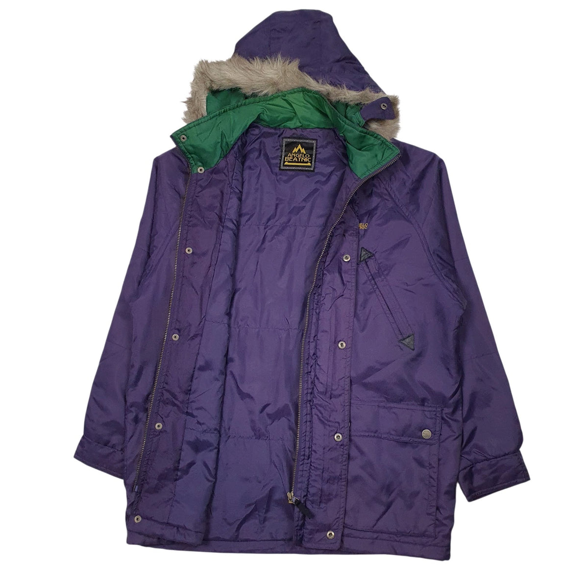 Mens Purple Angelo Beatnic Padded  Coat