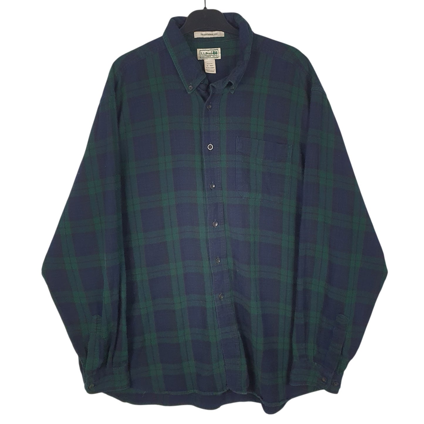 Mens Navy L.L.Bean Flannel Long Sleeve Shirt