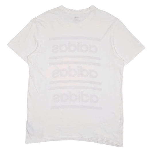 Mens White Adidas   T Shirt