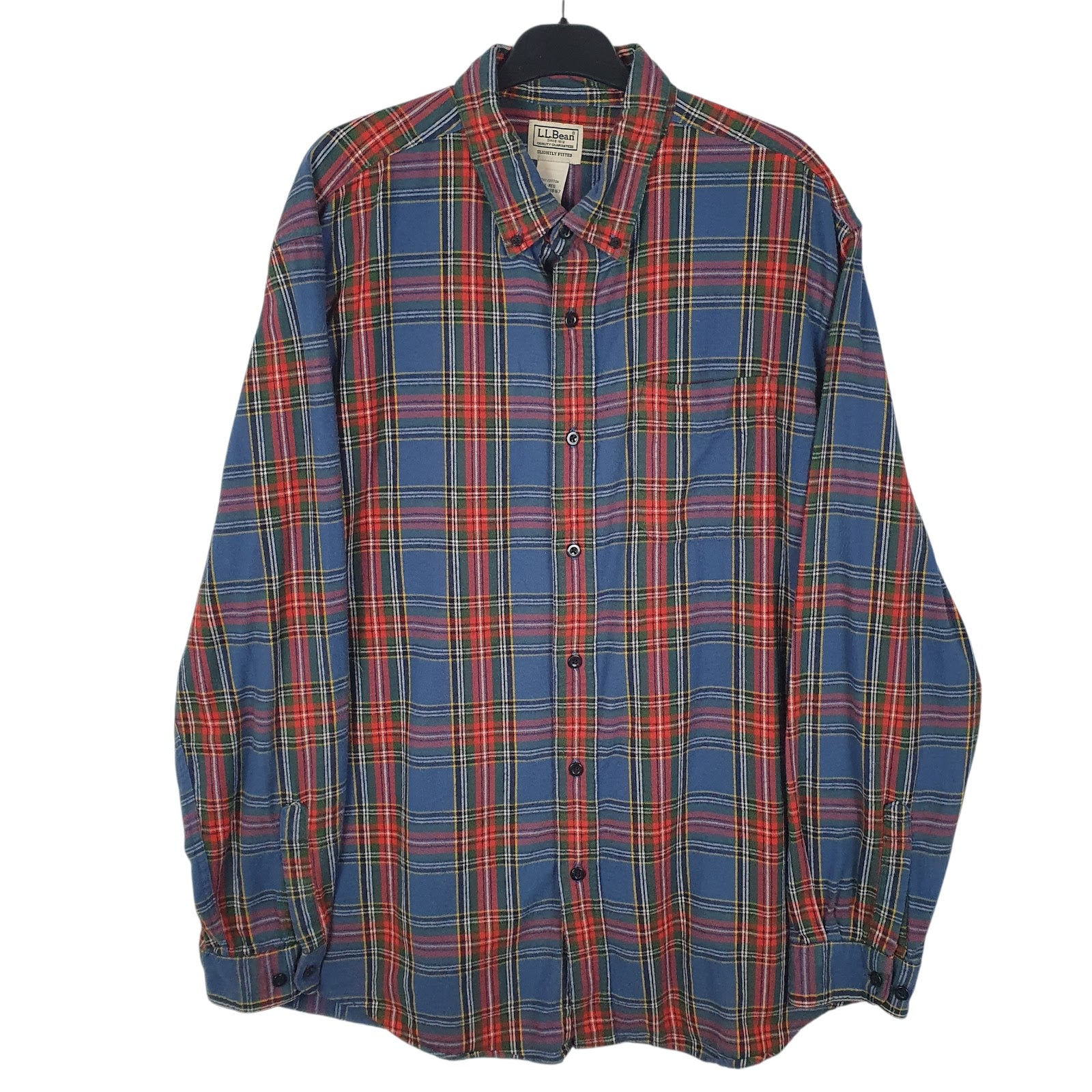 Mens Blue L.L.Bean Flannel Long Sleeve Shirt