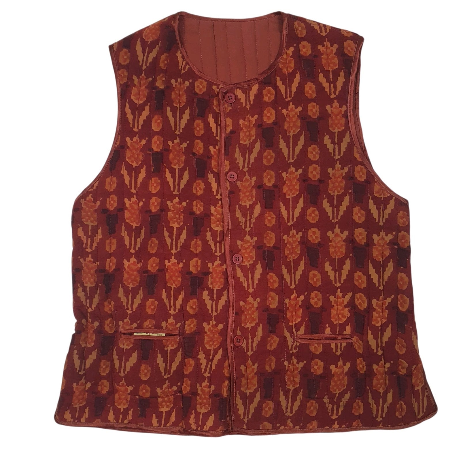 Womens Red Anokhi Vintage Button Up  Coat