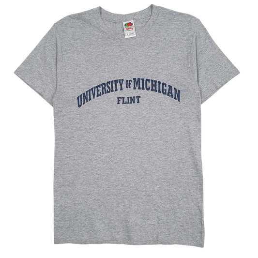 Mens Grey Fruit Of The Loom University Of Michigan Short Sleeve T Shirt
