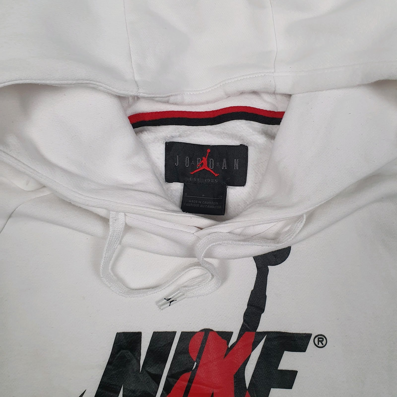 Mens White Nike Air Jordan Basketball Hoodie Jumper
