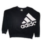 Womens Black Adidas Baggy Crewneck Jumper