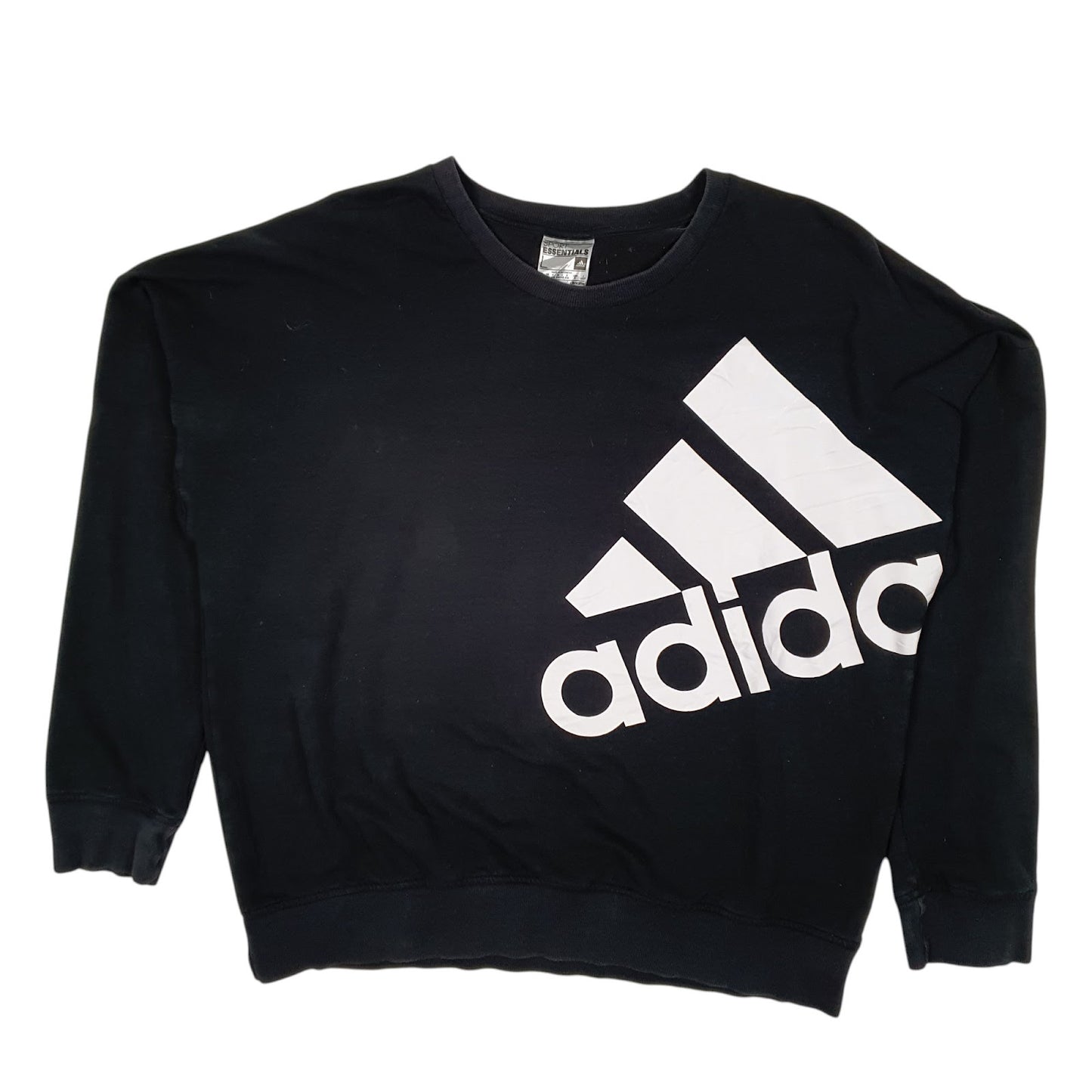Womens Black Adidas Baggy Crewneck Jumper