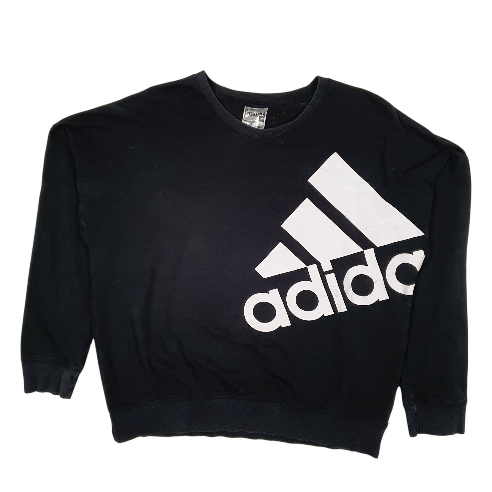 Womens Black Adidas Baggy Crewneck Jumper