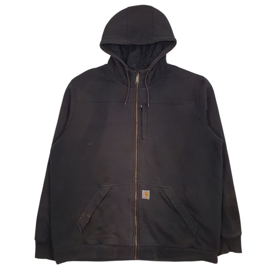 Mens Grey Carhartt Quilt Lined Padded Full Zip Jumper
