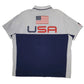 Mens Blue Polo Ralph Lauren Custom Slim Fit USA Quarter Zip Polo Shirt