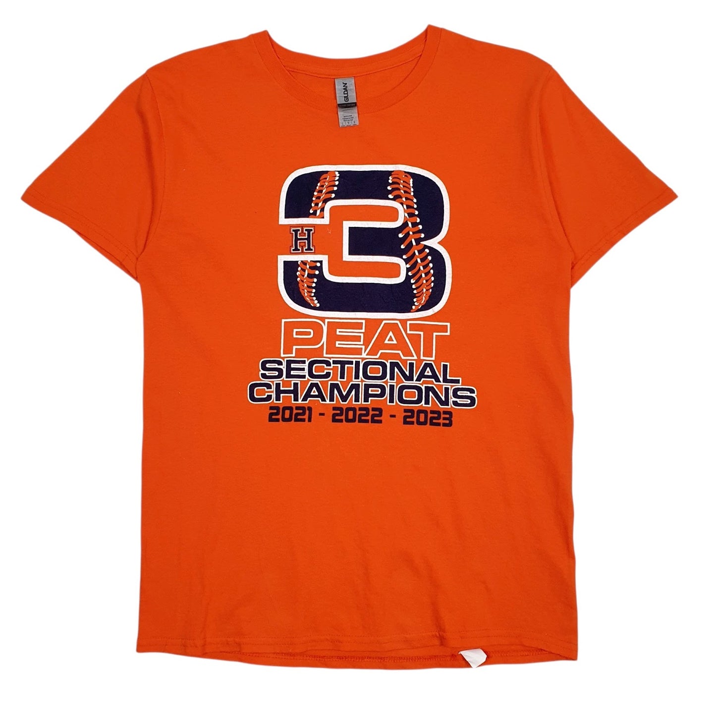 Womens Orange Gildan Peat Sectional Champions Short Sleeve T Shirt