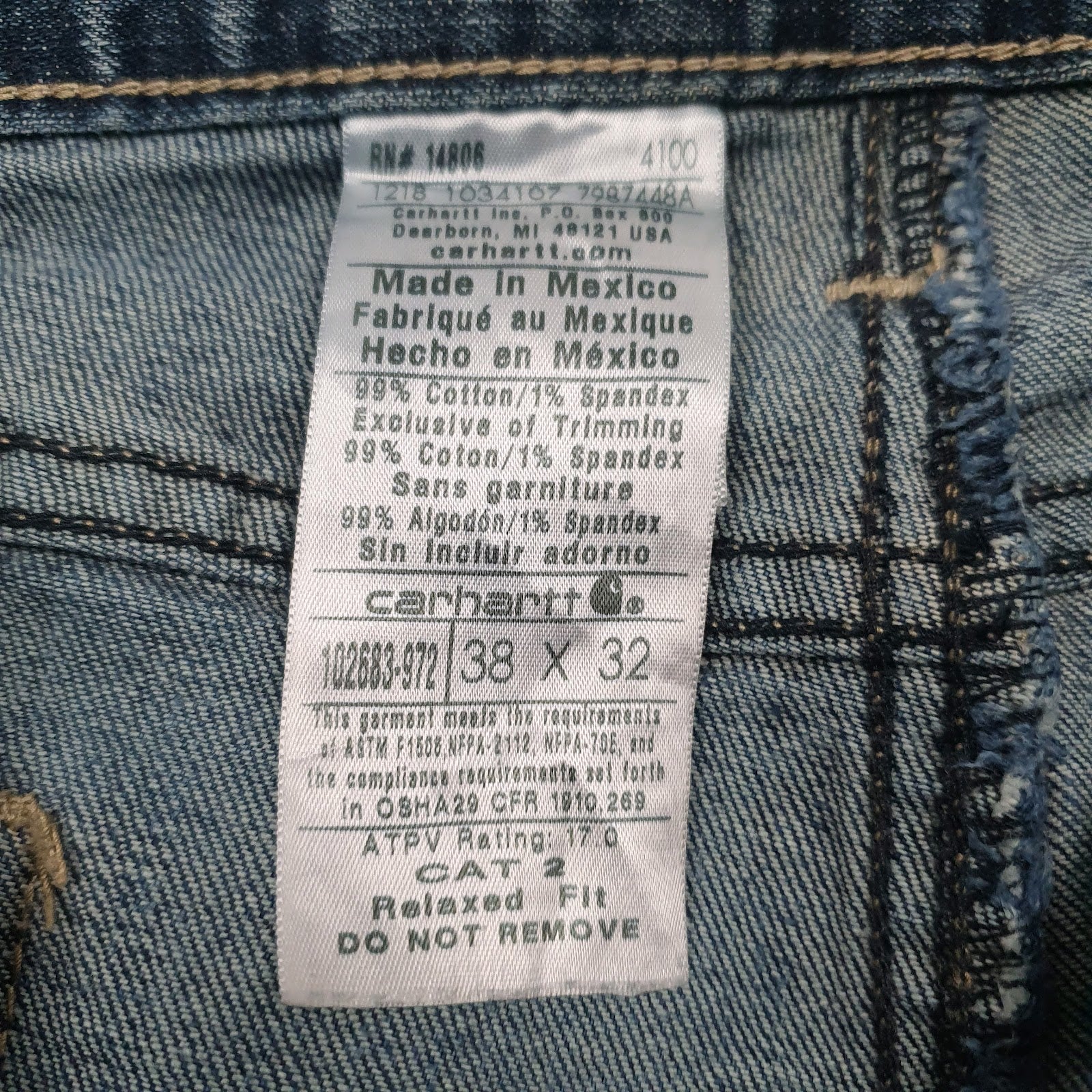 Mens Blue Carhartt   Jeans