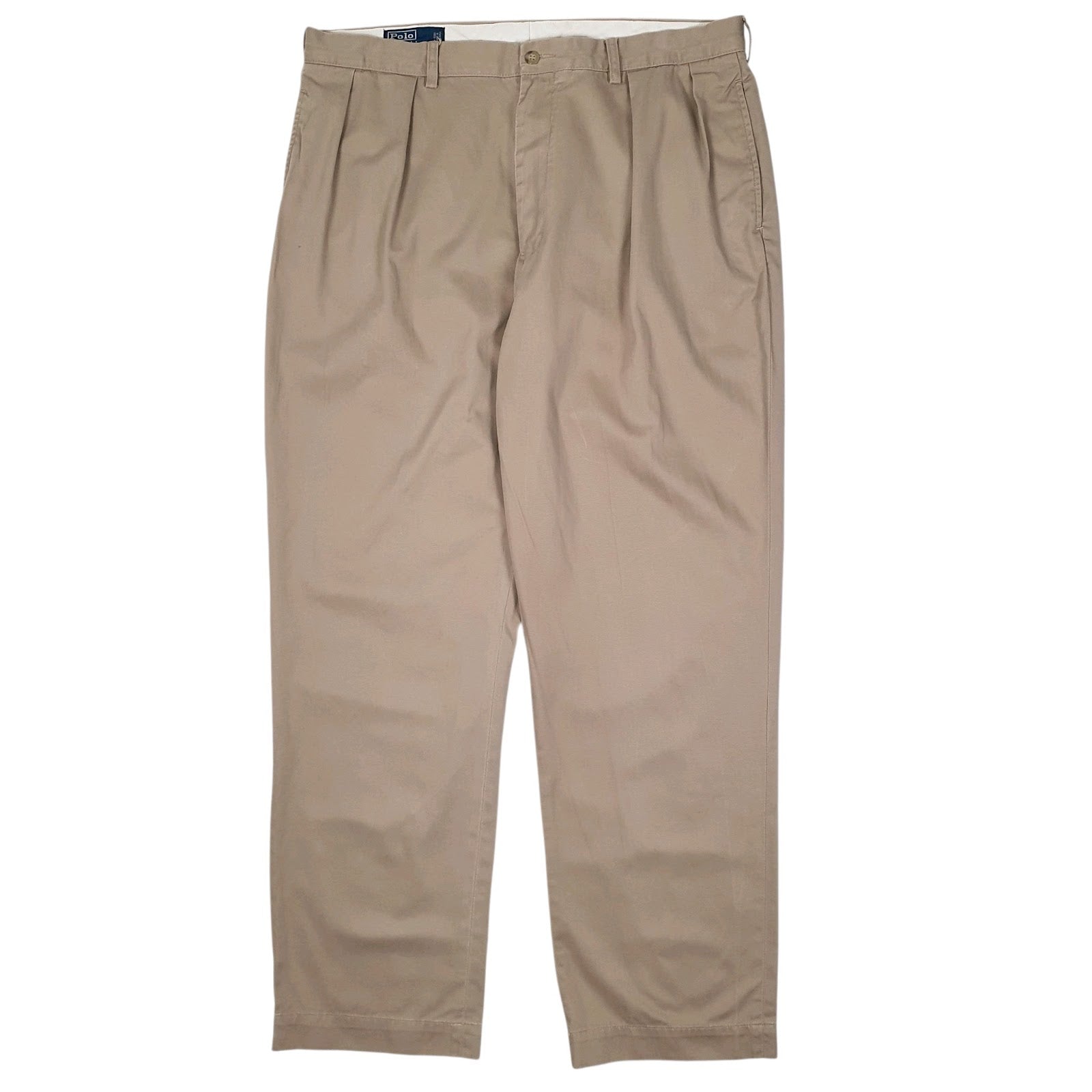Mens Beige Polo Ralph Lauren Andrew Pant Double Pleated Chino Trousers