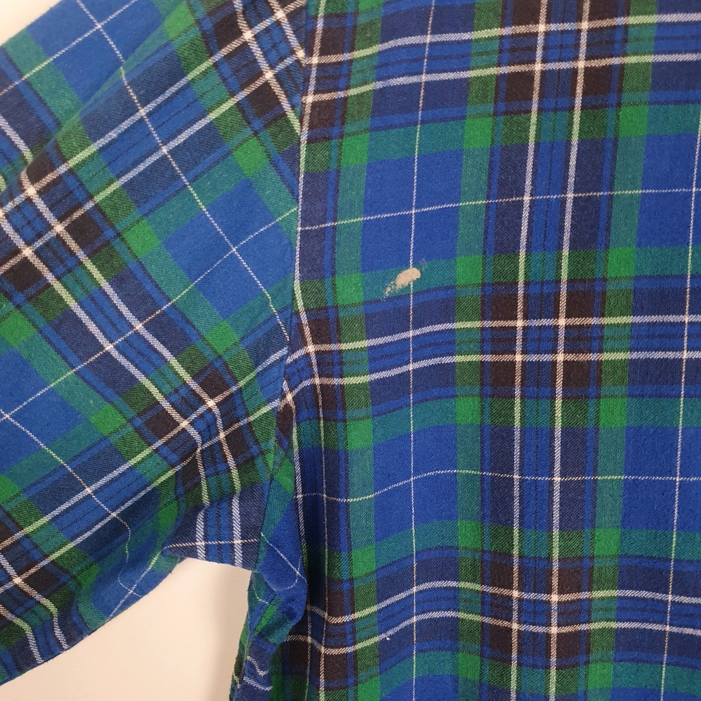 Mens Blue C&A Flannel Plaid  Shirt
