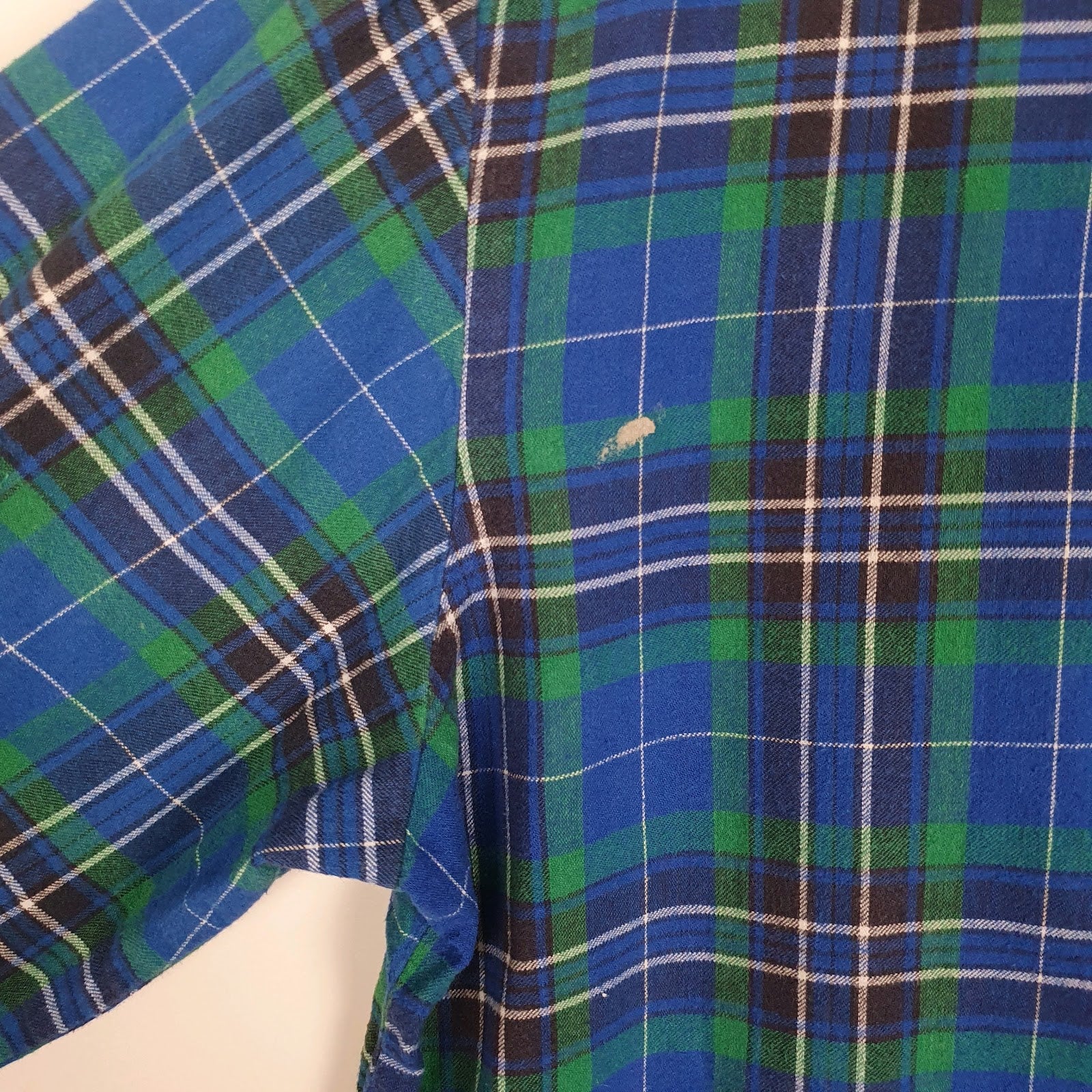 Mens Blue C&A Flannel Plaid  Shirt