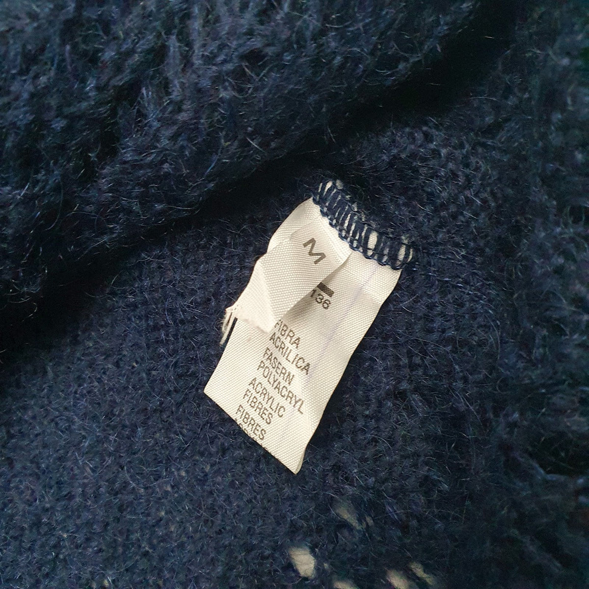 Womens Navy Ethic Knit V Neck Jumper