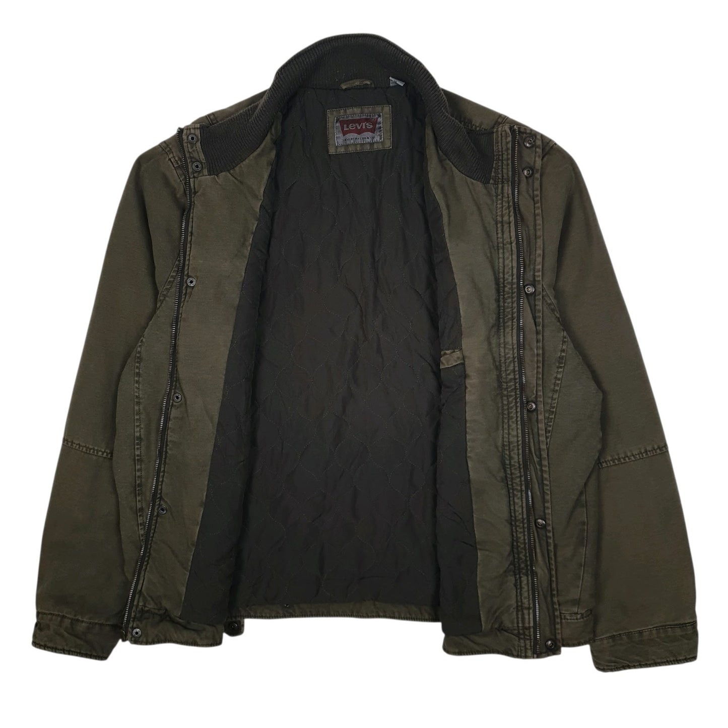 Mens Brown Levis Bomber Military Windbreaker Padded  Coat