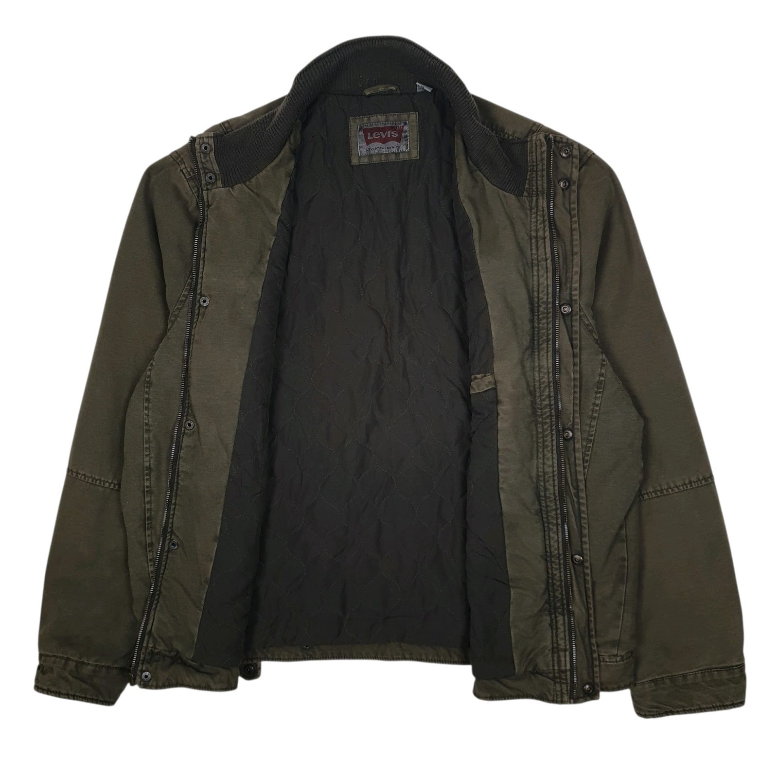 Mens Brown Levis Bomber Military Windbreaker Padded  Coat